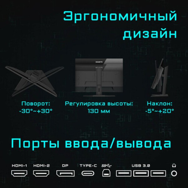 31.5" Монитор GIGABYTE M32U черный