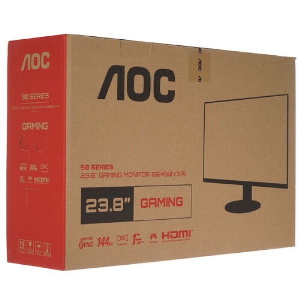 Монитор AOC 23.8" G2490VXA [144Hz, 1920x1080, VA, 4 ms GtG, 1 MPRT, 350 cd/m², 178/178, FreeSync Premium, Tilt, HDMI 1x 1.4, DisplayPort (1.2)]