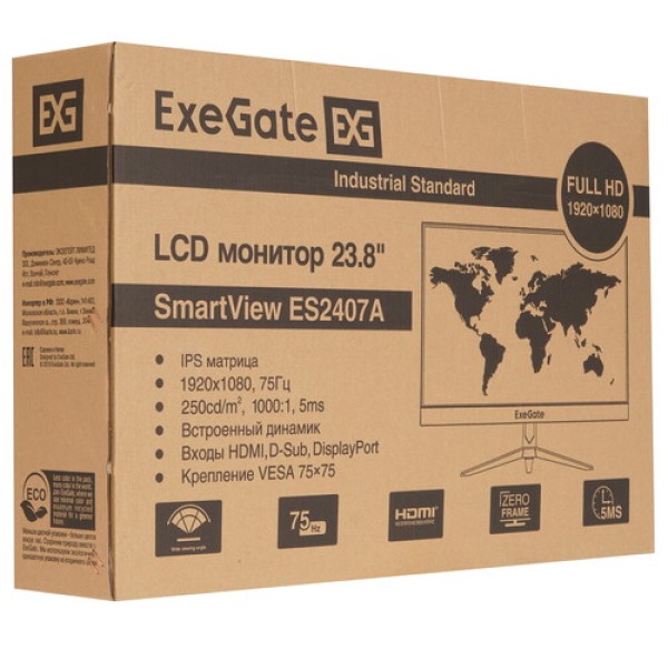 23.8" Монитор ExeGate SmartView ES2407A черный