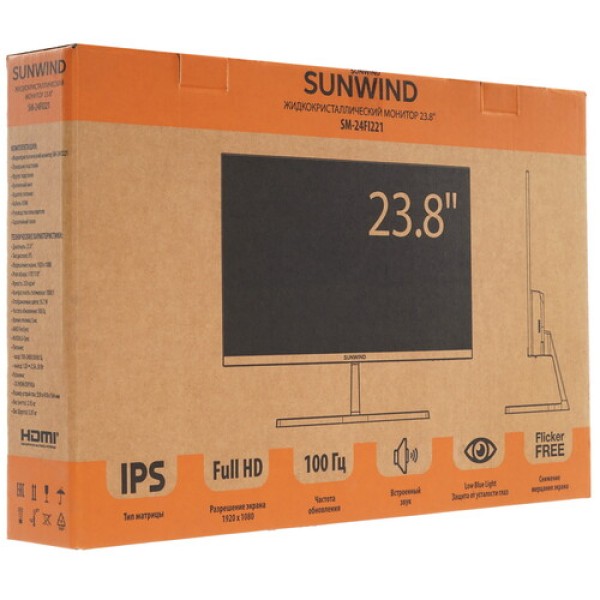 23.8" Монитор SunWind SM-24FI221 черный