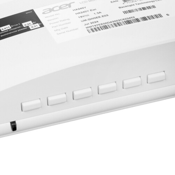 23.8" Монитор Acer HA240YEwi белый
