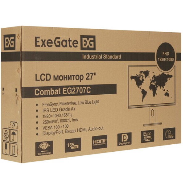 27" Монитор ExeGate Combat EG2707C черный