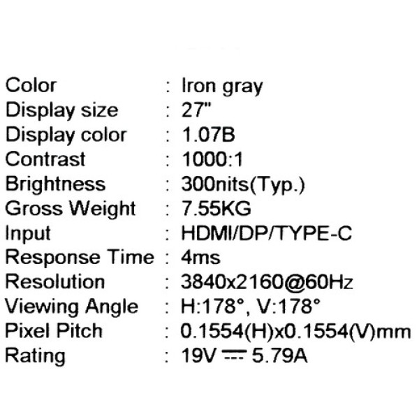 27" Монитор MSI Modern MD271UL серый