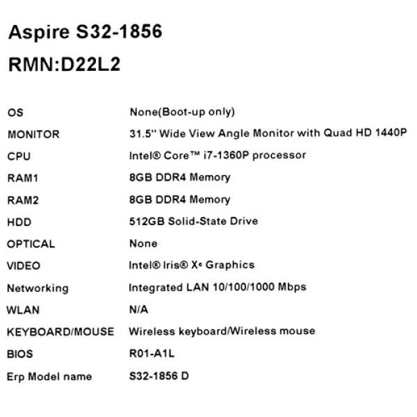 31.5" Моноблок Acer Aspire S32-1856 [DQ.BL6CD.001]