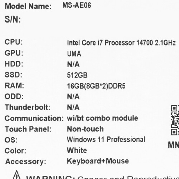 23.8" Моноблок MSI PRO AP242P 14M-687RU [9S6-AE0622-835]