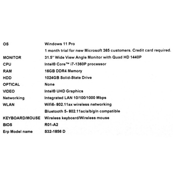 31.5" Моноблок Acer Aspire S32-1856 [DQ.BL6CD.006]