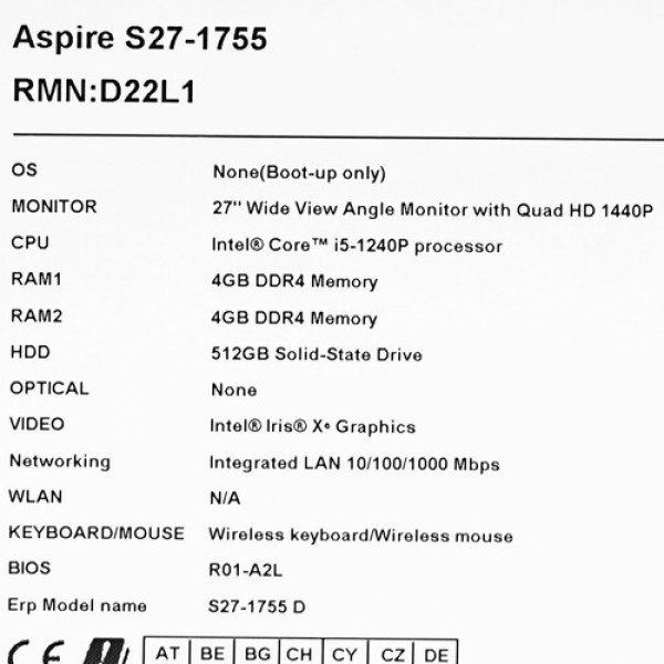 27" Моноблок Acer Aspire S27-1755 [DQ.BKDCD.001]