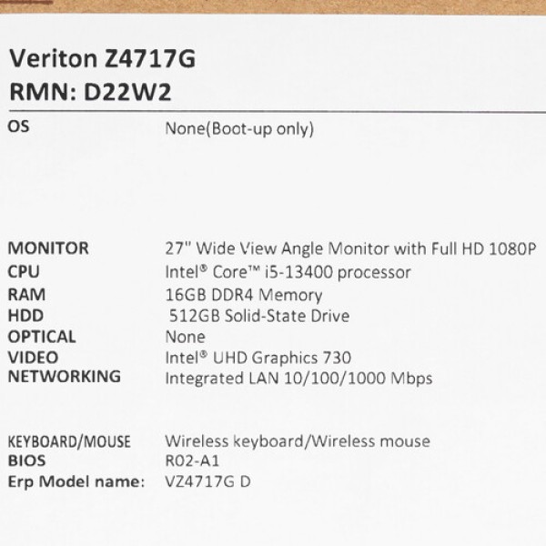 27" Моноблок Acer Veriton Z4717G [DQ.VY0CD.004]