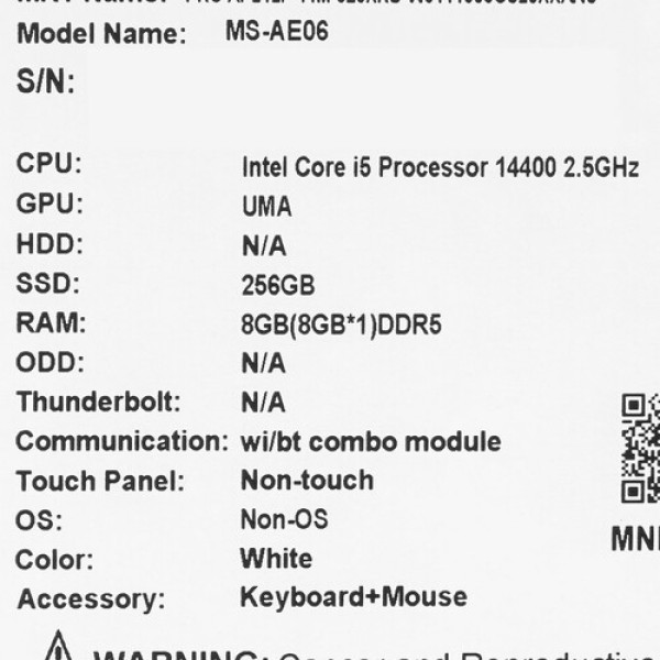 23.8" Моноблок MSI PRO AP242P 14M-825XRU [9S6-AE0622-825]
