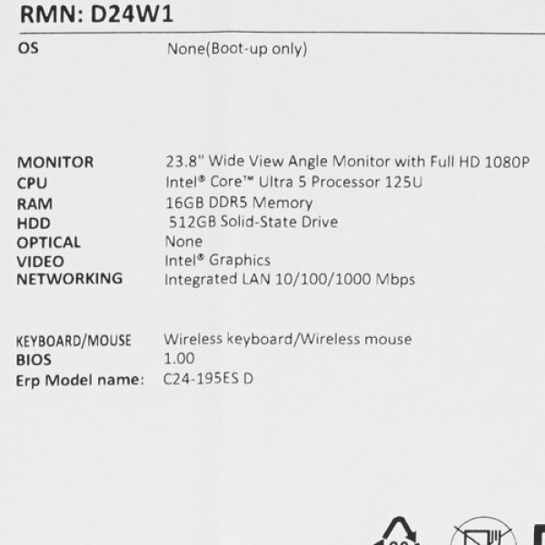 23.8" Моноблок Acer Aspire C24-195ES [DQ.BM4CD.002]