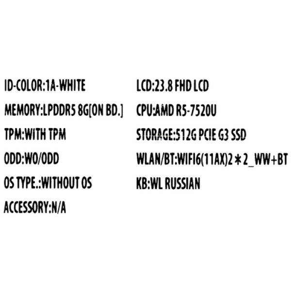 23.8" Моноблок ASUS F3402WFA-WPC0050 [90PT03L1-M00JV0]