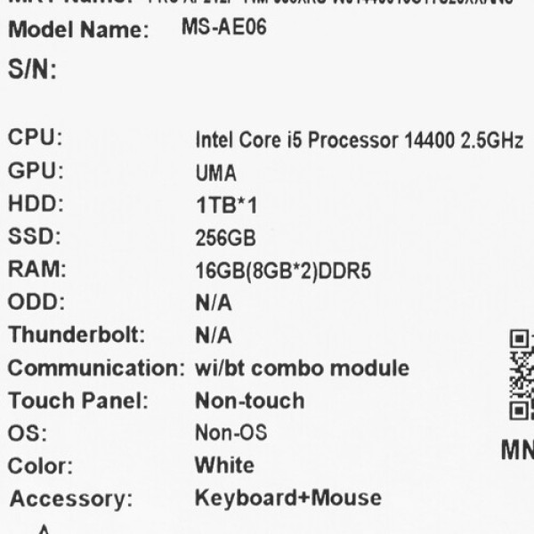 23.8" Моноблок MSI PRO AP242P 14M-658XRU [9S6-AE0622-832]