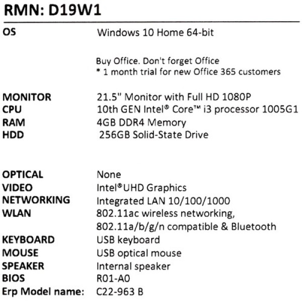 21.5" Моноблок Acer Aspire C22-963 [DQ.BENER.008]