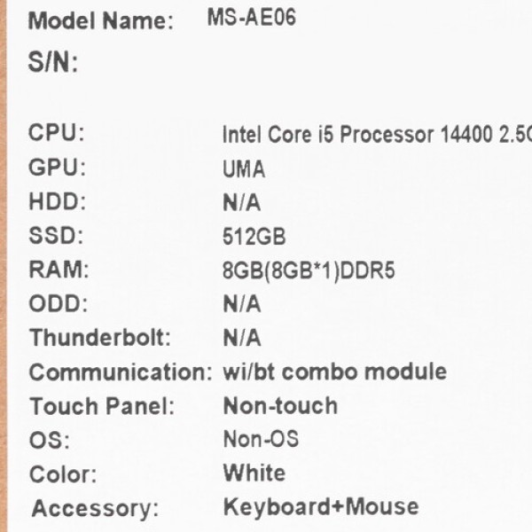 23.8" Моноблок MSI PRO AP242P 14M-684XRU [9S6-AE0622-846]