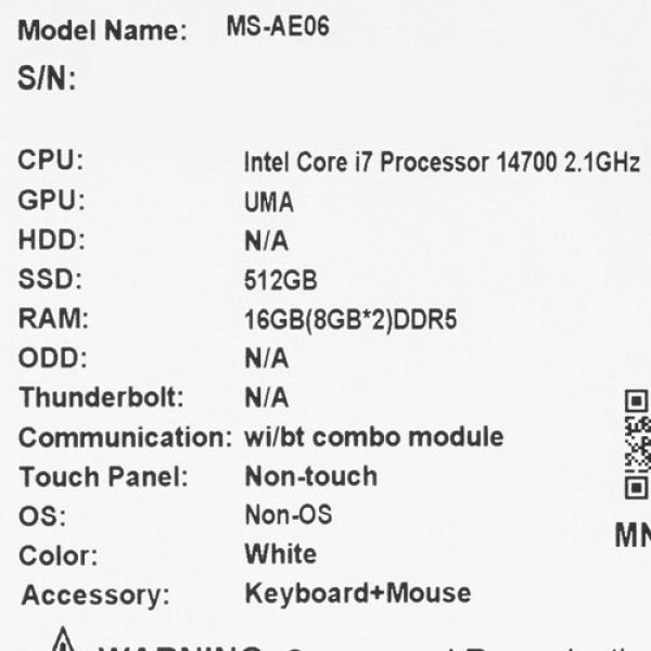 23.8" Моноблок MSI PRO AP242P 14M-668XRU [9S6-AE0622-831]