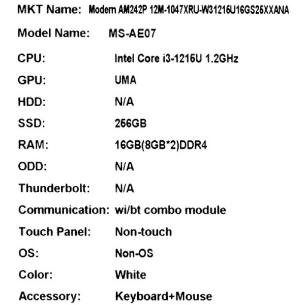 23.8" Моноблок MSI Modern AM242P 12M-1047XRU [9S6-AE0712-1047]
