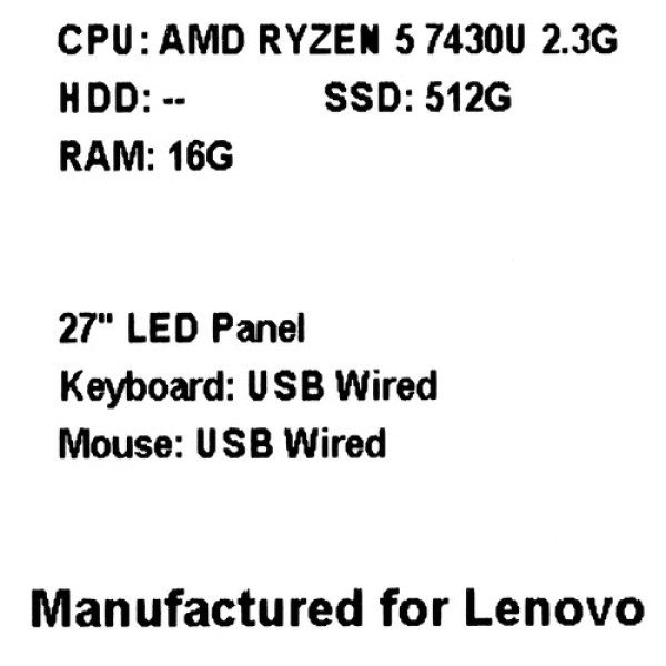 27" Моноблок Lenovo IdeaCentre 3 27ALC6 Refresh [F0FY00P4RU]
