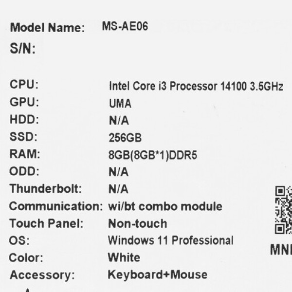 23.8" Моноблок MSI PRO AP242P 14M-848RU [9S6-AE0622-848]
