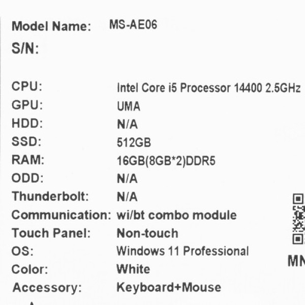 23.8" Моноблок MSI PRO AP242P 14M-663RU [9S6-AE0622-837]