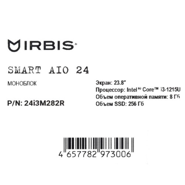 23.8" Моноблок IRBIS SMART AIO 24 24i3M282R