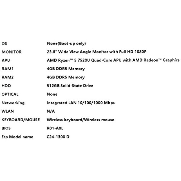 23.8" Моноблок Acer Aspire C24-1300 [DQ.BL0CD.002]