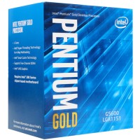 Процессор Intel Pentium Gold G5600 3.9GHz, 2C/4T, 4Mb L3, DDR4-2400, GPU UHD 630, TDP-51W, LGA1151-v2, BOX [BX80684G5600]