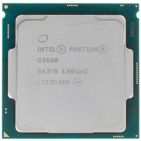 Процессор Intel Pentium Gold G5600 3.9GHz, 2C/4T, 4Mb L3, DDR4-2400, GPU UHD 630, TDP-51W, LGA1151-v2, BOX [BX80684G5600]