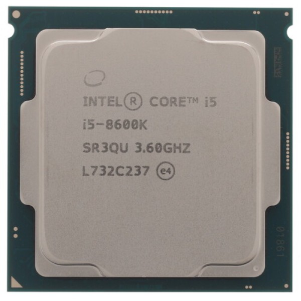 Процессор Intel Core i5-8600K 3.6/4.3GHz, 6C/6T, 9Mb L3, DDR4-2666, GPU UHD 630, TDP-95W, LGA1151-v2, BOX (без кулера) [BX80684I58600K]