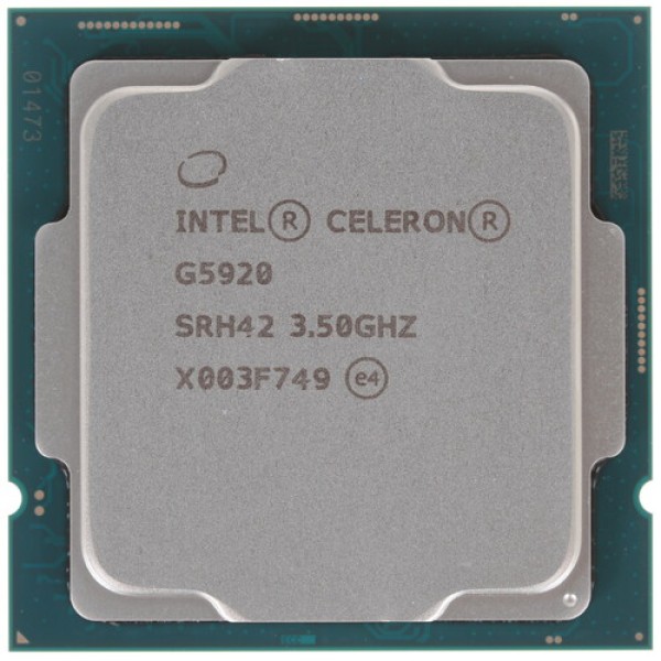 Процессор Intel Celeron G5920 3.5GHz, 2C/2T, 4Mb L3, DDR4-2666, GPU UHD 610, TDP-58W, LGA1200, OEM [CM8070104292010-SRH42]