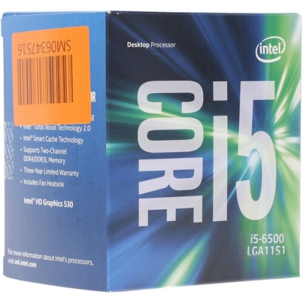Процессор Intel Core i5-6500 3.2GHz (TB up to 3.6GHz) 6Mb DDR3L/DDR4-1600/2133 HDGraphics530 TDP-65w LGA1151 BOX