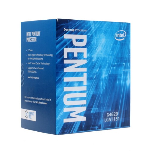 Процессор Intel Pentium G4620 3.7GHz 3Mb DDR3L/DDR4-1600/2133 HD630 TDP-51w LGA1151 BOX [BX80677G4620]