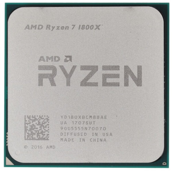 Процессор AMD Ryzen 7 1800X 3,6/4,0GHz, 8C/16T, 16Mb L3, DDR4-2667, TDP-95W, AM4, BOX [YD180XBCAEWOF]
