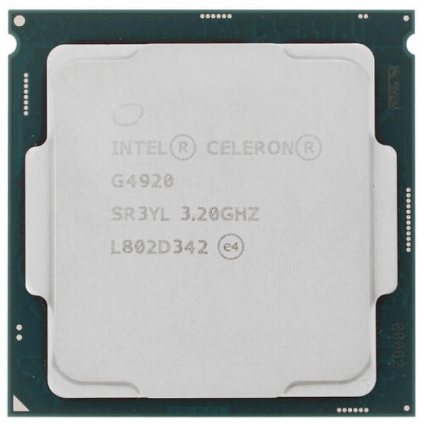 Процессор Intel Celeron G4920 3.2GHz, 2C/2T, 2Mb L3, DDR4-2400, GPU UHD 610, TDP-51W, LGA1151-v2, OEM [CM8068403378011]