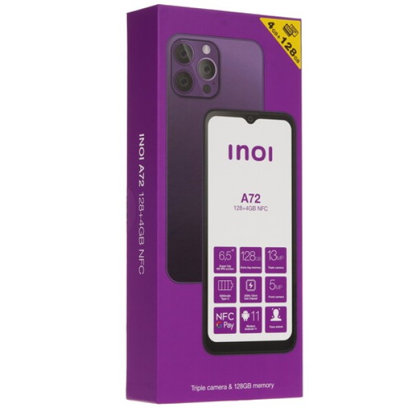 6.5" Смартфон INOI A72 128 ГБ фиолетовый