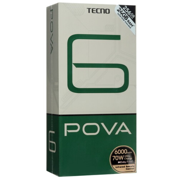 6.8" Смартфон Tecno POVA 6 256 ГБ зеленый
