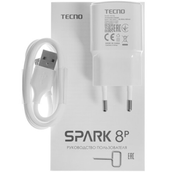 6.6" Смартфон Tecno SPARK 8P 128 ГБ синий