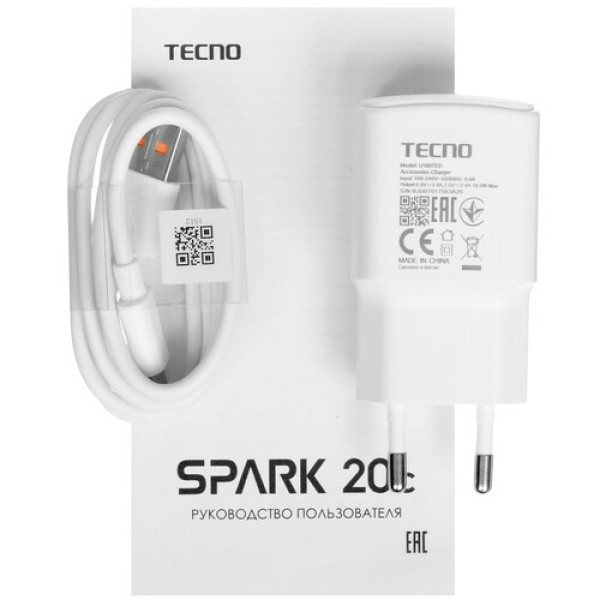 6.56" Смартфон Tecno SPARK 20C 256 ГБ белый