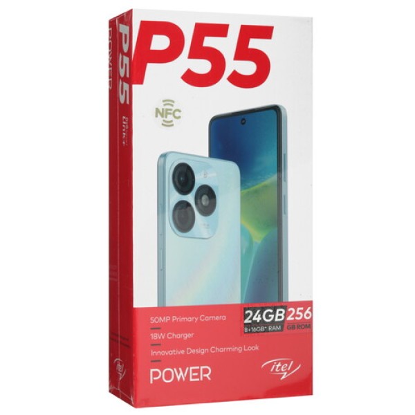 6.6" Смартфон Itel P55 256 ГБ голубой