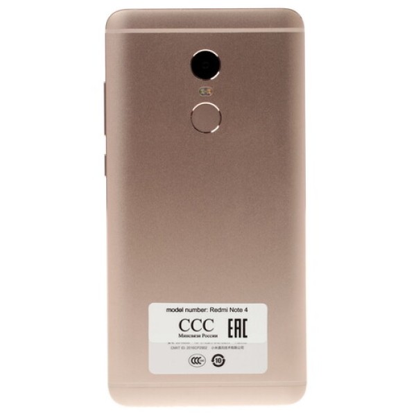 Смартфон Xiaomi Redmi Note 4 5.5" 32Gb Gold 8x2.0Ghz/3072Mb/1920x1080/2SIM/GPS/LTE/Cam13AF/4100mAh/Android 6.0