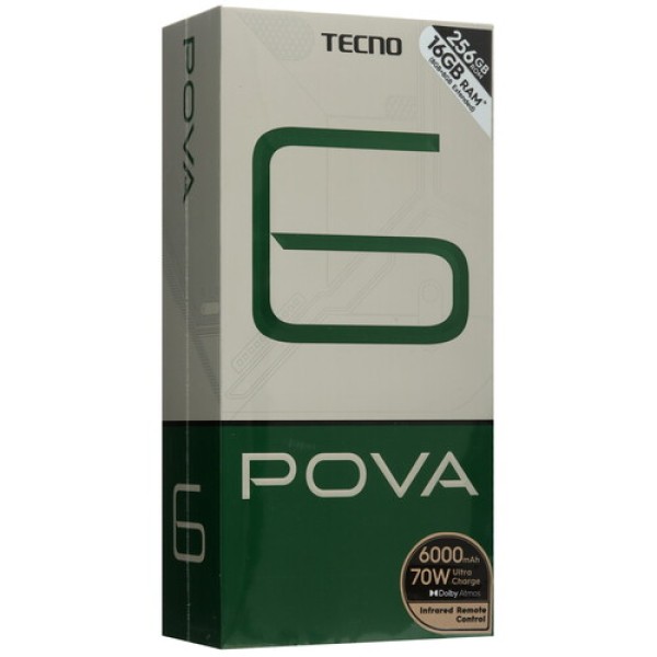 6.8" Смартфон Tecno POVA 6 256 ГБ синий