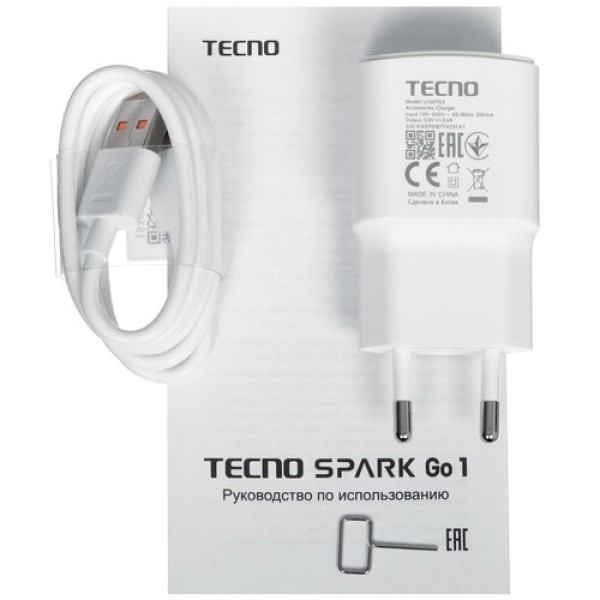 6.67" Смартфон Tecno SPARK GO 1 128 ГБ белый