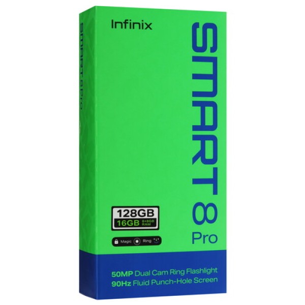 6.6" Смартфон Infinix SMART 8 Pro 128 ГБ черный