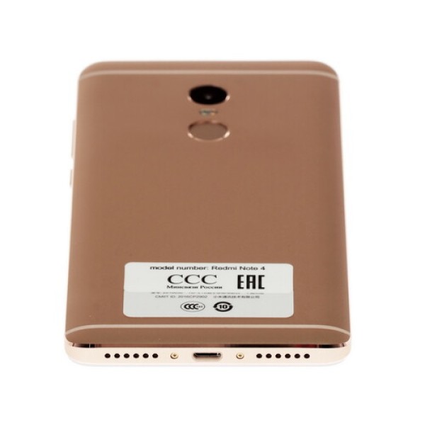 Смартфон Xiaomi Redmi Note 4 5.5" 32Gb Gold 8x2.0Ghz/3072Mb/1920x1080/2SIM/GPS/LTE/Cam13AF/4100mAh/Android 6.0