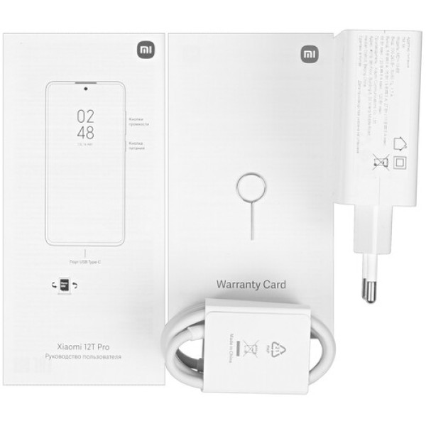 Смартфон Xiaomi 12T Pro 12/256Gb [6.67"/5G/NFC/Cam200Mpx/5000mAh/Lunar Silver]