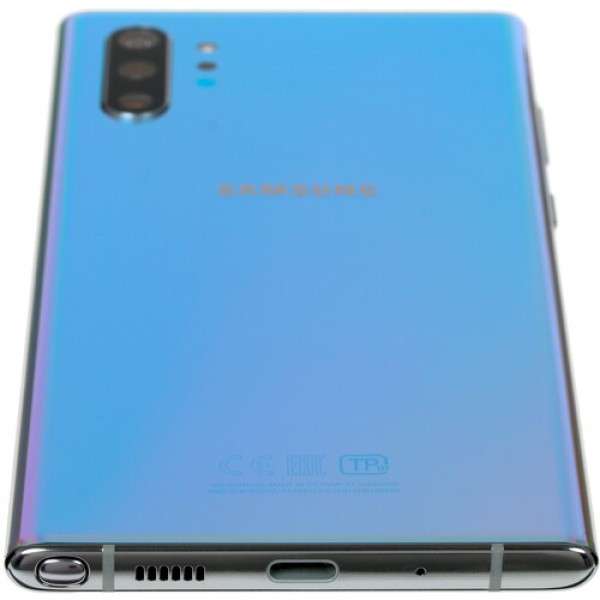 Смартфон Samsung Galaxy Note 10+ 6.8" 256Gb AuraGlow Exynos9825(2x2.7Ghz+2x2.3Ghz+4x1.95Ghz)/12Gb/3040x1440/dAMOLED/2SIM/LTE/Cam16+12+12/4300mAh/An9