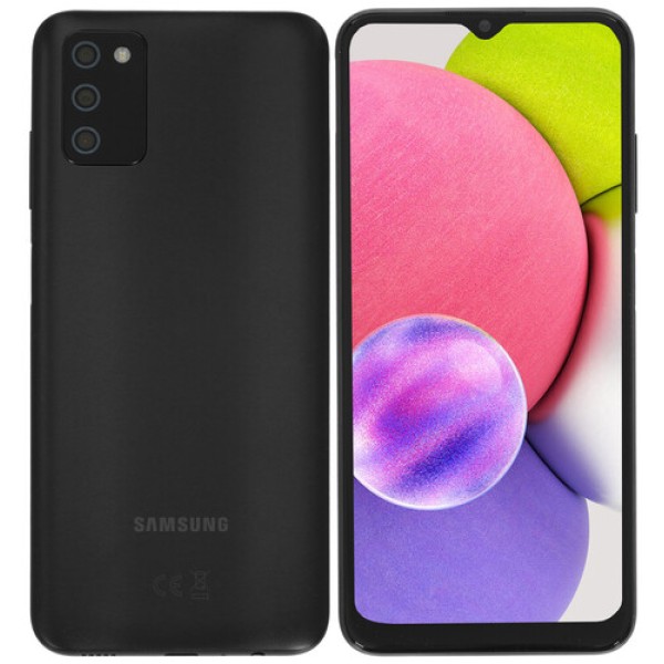 6.5" Смартфон Samsung Galaxy A03s 32 ГБ черный [8x(2.3 ГГц), 3 Гб, 2 SIM, TN, 1600x720, камера 13+2+2 Мп, 4G, GPS, 5000 мА*ч]