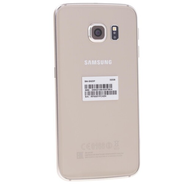 Смартфон Samsung SM-G925 Galaxy S6 edge 5.1" 32Gb Gold 8x1.5Ghz/3072Mb/2560x1440/3G/LTE6/GPS/Cam16/2550mAh/Android 5.0