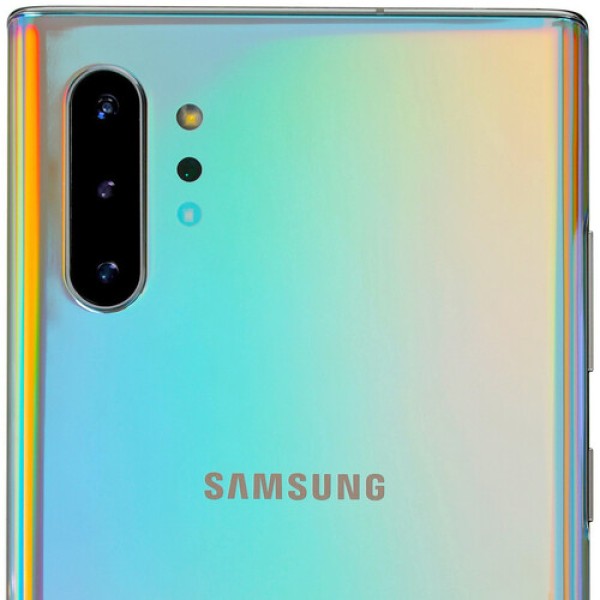 Смартфон Samsung Galaxy Note 10+ 6.8" 256Gb AuraGlow Exynos9825(2x2.7Ghz+2x2.3Ghz+4x1.95Ghz)/12Gb/3040x1440/dAMOLED/2SIM/LTE/Cam16+12+12/4300mAh/An9