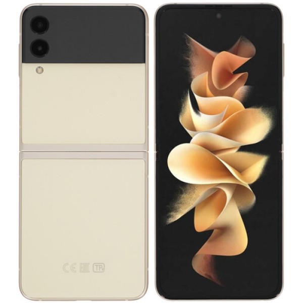 6.7" Смартфон Samsung Galaxy Z Flip3 128 ГБ бежевый [8x2.84 ГГц, 8 Гб, 1 SIM, Dynamic AMOLED 2X, 2640x1080, камера 12+12 Мп, 5G, GPS, 3300 мА*ч] SM-