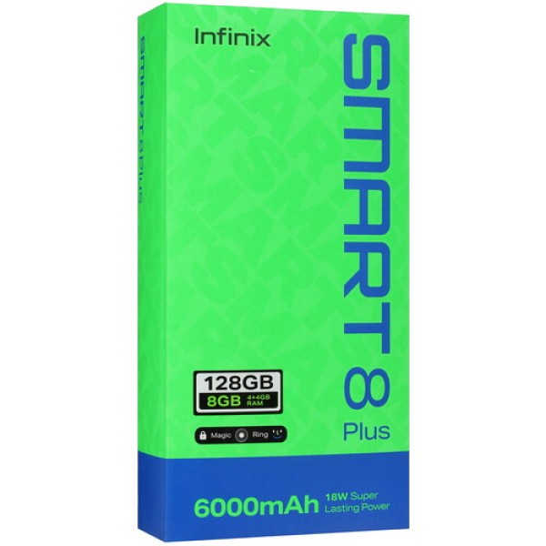 6.6" Смартфон Infinix SMART 8 Plus 128 ГБ белый